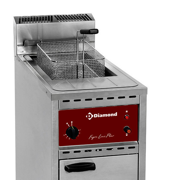 Friteuse | Gas | 16L | 0°C/190°C | 14kW | Aftapkraan | 400x700x875/1062(h)mm