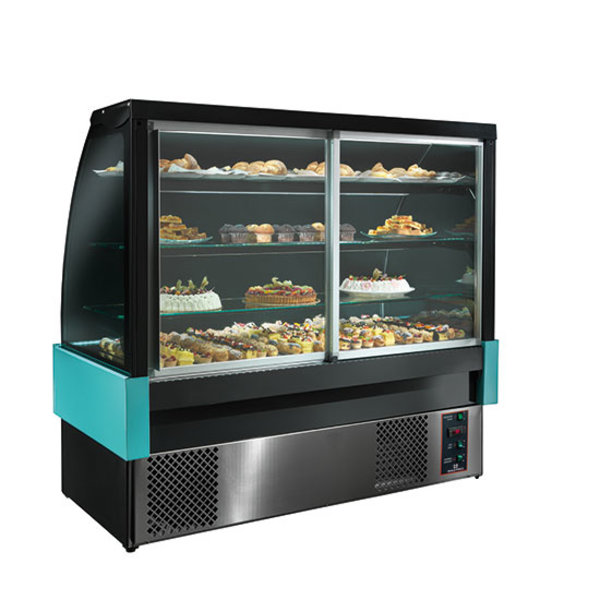 Gebaksvitrine | 610L | Zwart | +2°C/+8°C | 4 Schappen | 1800x800x1400(h)mm