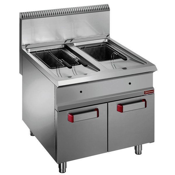 Friteuse | OPTIMA 900 | Gas | 18+18L | 90°C/190°C | 36kW | Piëzo Ontsteking | Aftapkranen | 800x900x850/1180(h)mm