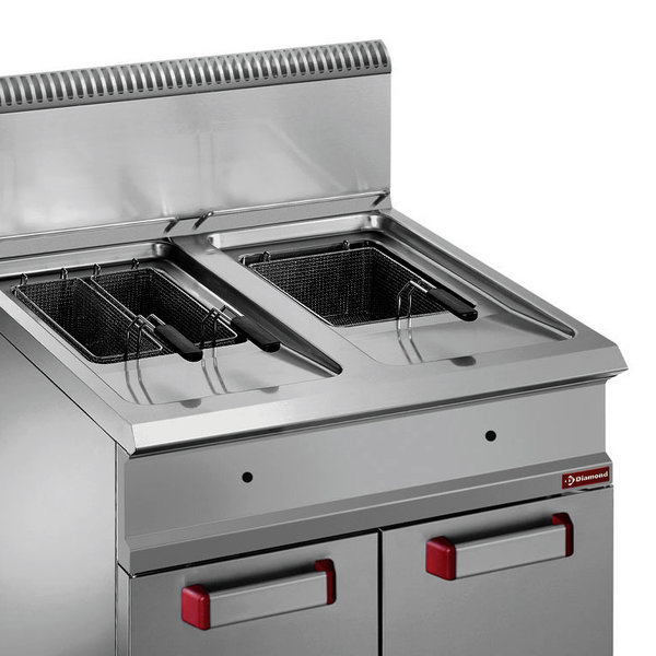 Friteuse | OPTIMA 900 | Gas | 18+18L | 90°C/190°C | 36kW | Piëzo Ontsteking | Aftapkranen | 800x900x850/1180(h)mm