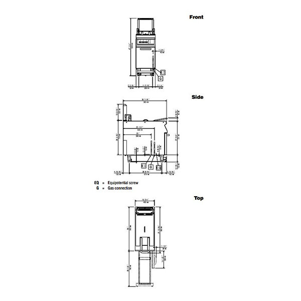 Friteuse | MAXIMA 900 | Gas | 23L | 120°C/190°C | 26kW (230V) | Aftapkraan | 400x900x850/920(h)mm