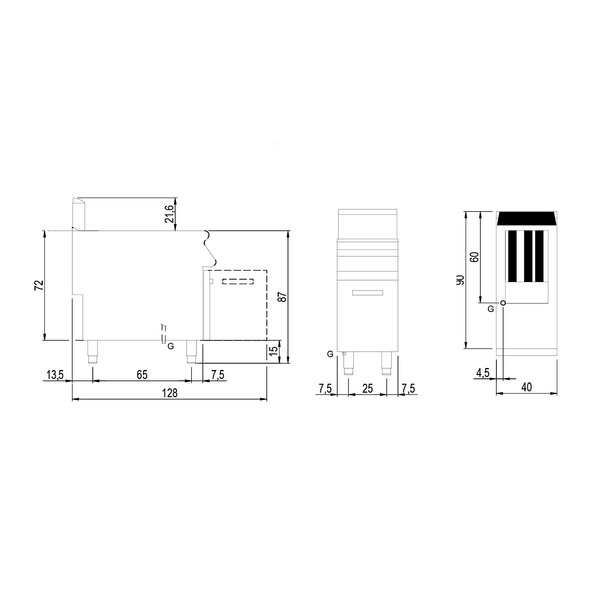 Friteuse | 900 LINE | Gas | 13L | 0°C/190°C | 12kW | Piëzo Ontsteking | Aftapkraan | 400x900x870(h)mm