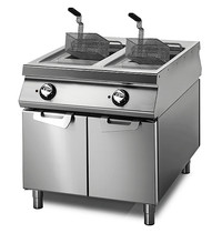 Virtus Friteuse | 1100 LINE | Eiland | Elektrisch | 21+21L | 0°C/190°C | 40kW (400V) | Aftapkranen | 800x1100x870(h)mm 