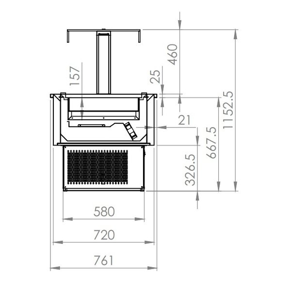Gekoelde Kuip | 2x GN 1/1 | Geventileerd | +2°C/+8°C | RVS | 0.45kW | 800x760x670(h)mm