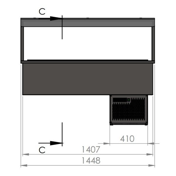 Gekoelde Kuip | 2x GN 1/1 | Geventileerd | +2°C/+8°C | RVS | 0.45kW | 800x760x670(h)mm