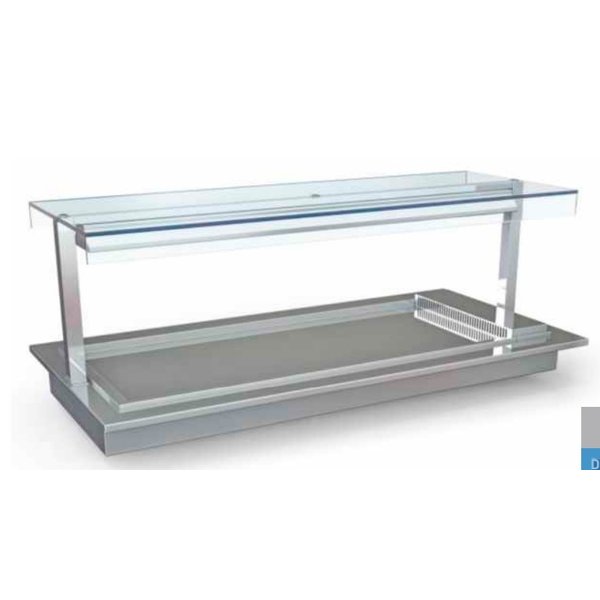 Verwarmde Plaat | 4x GN 1/1 | Statisch | +50°C/+80°C | RVS | 1kW | 1450x760x590(h)mm
