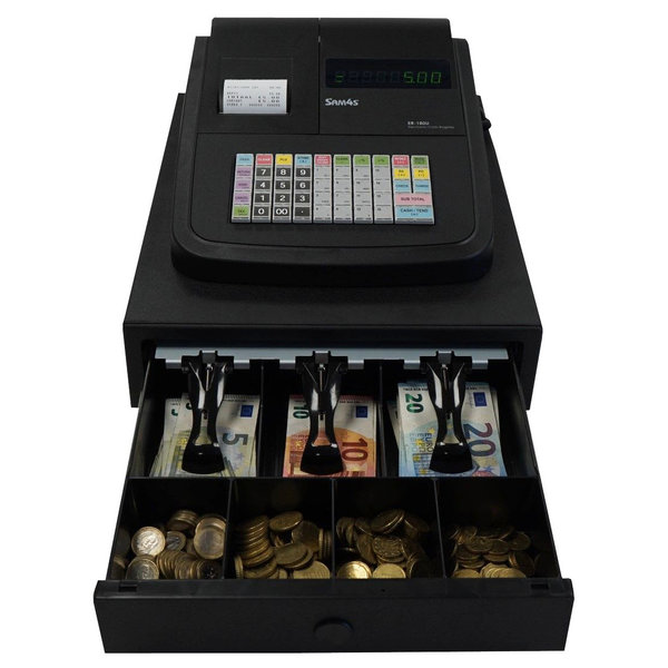 Kassa | ER-180U Small | 16 Preset-Toetsen | 1-Regeldisplays | Bonprinter 57.5mm | Kassalade | 325x420x202(h)mm