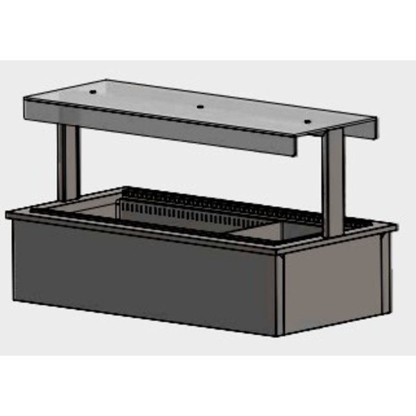 Verwarmde Plaat | 4x GN 1/1 | Geventileerd | +50°C/+80°C | RVS | 1kW | 1450x760x830(h)mm