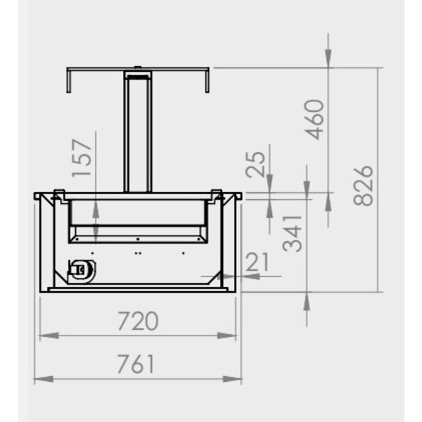 Verwarmde Plaat | 6x GN 1/1 | Geventileerd | +50°C/+80°C | RVS | 1.2kW | 2100x760x830(h)mm
