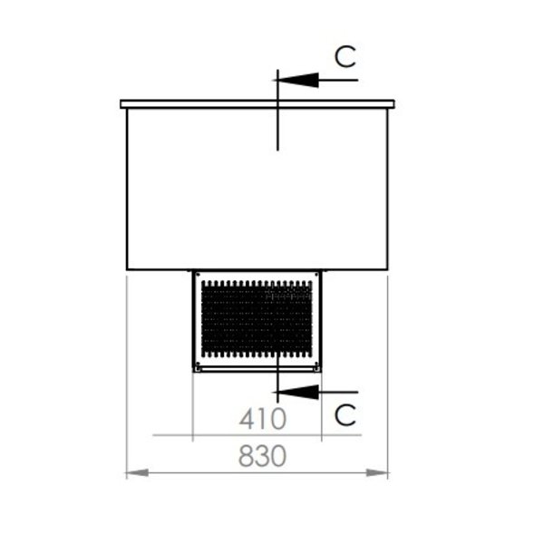 Gekoelde IJsbak | 6x 360x155x200mm | -18°C | RVS | 0.5kW | 1270x660x870(h)mm