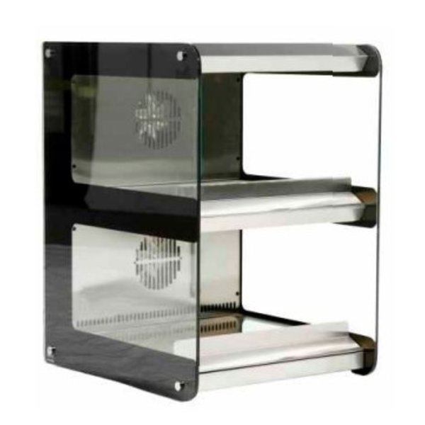Warmhoudvitrine | RVS + Glas | Open | Met Heteluchtgordijn | +60°C/+80°C | 0.7kW | 540x650x810(h)mm