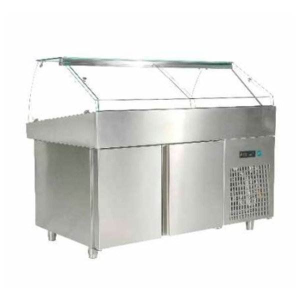 Viskoeltoonbank | Met Onderkast 1/1 GN | RVS | 0°C/+2°C | Geforceerd | 0.59kW | 1410x900x1170(h)mm