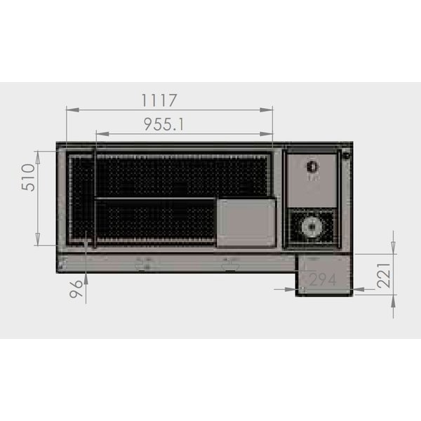 Bar-/Cocktailstation | RVS  | Gekoelde Onderkast | +2°C/+8°C | Spoelbak + Koelbak | 2000x700x870(h)mm