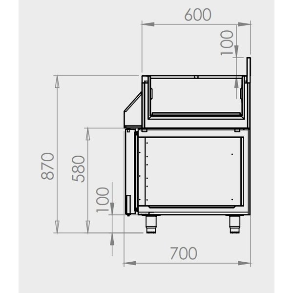 Bar-/Cocktailstation | RVS  | Gekoelde Onderkast | +2°C/+8°C | Spoelbak + Koelbak | 2000x700x870(h)mm