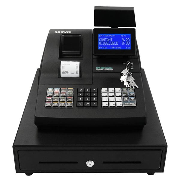 Kassa | NR-520RB | 12 Preset-Toetsen | 8-/2-Regeldisplays | 2x Bonprinter 57.5mm | Kassalade | 400x450x266(h)mm