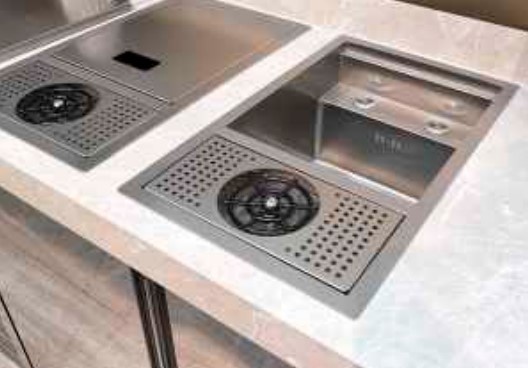 Enkele kom gootsteen 304 roestvrij staal, intelligente watervalwerkstation keuken wastafel met uittrekbare kraan (kleur: zwart-grijs, maat: 75 x 46 cm Enkele kom gootsteen 304 roestvrij staal, intelligente watervalwerkstation keuken wastafel met uittrekbare kraan (kleur: zwart-grijs, maat: 75 x 46 cm