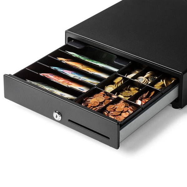 Kassalade | 335FT Standaard | Zwart | 8 Muntvakken + 5 Biljetvakken | Handmatig | 335x335x90(h)mm