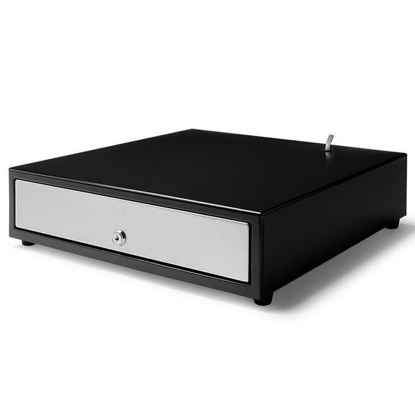 Kassalade | 410 Standaard+ | Zwart/RVS | 8 Muntvakken + 4 Biljetvakken | Elektrisch (12V/24V) | 410x415x110(h)mm