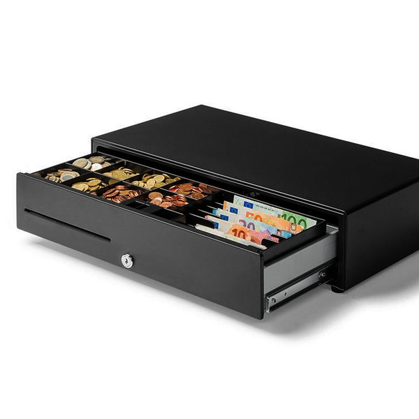 Kassalade | 500S | Zwart | 8 Muntvakken + 6 Biljetvakken | Elektrisch (12V/24V) | 500x280x132(h)mm
