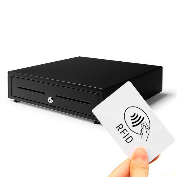 Kassalade | 410 RFID | Zwart | 8 Muntvakken + 4 Biljetvakken | Elektrisch (5V) | 410x415x110(h)mm