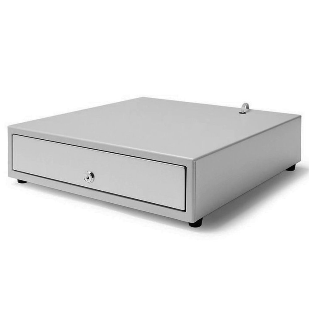 Kassenlade elektrisch met 5 muntvakken, 5 biljettenvakken, 40,5 x 42 x 9 cm, zwart, kassalade, opening, geldlade, kassalade met handmatige mechanische Kassenlade elektrisch met 5 muntvakken, 5 biljettenvakken, 40,5 x 42 x 9 cm, zwart, kassalade, opening, geldlade, kassalade met handmatige mechanische