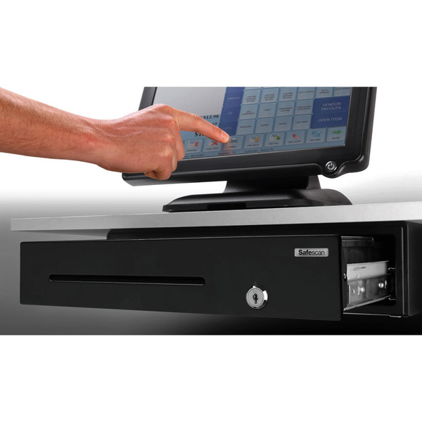 Kassalade | STANDARD DUTY | Zwart | 8 Muntvakken + 4 Biljetvakken | Elektrisch (12V) | 350x405x105(h)mm