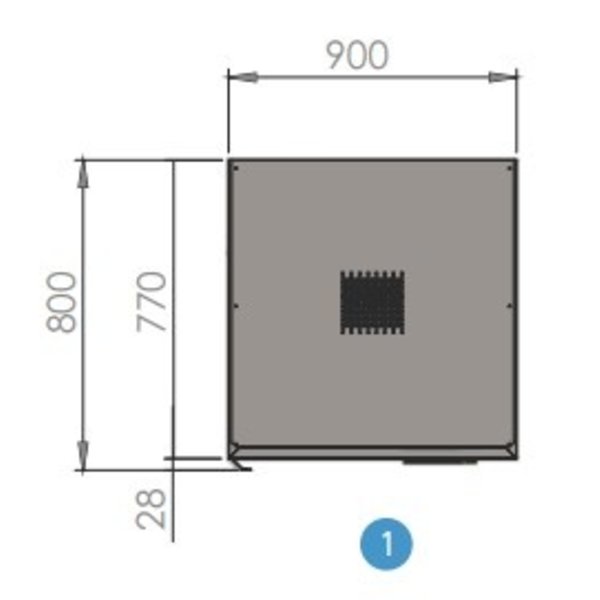 Rijpingskast | 700L | RVS + Glazen Deur | Zwart | Geventileerd | 0.56kW | 230V | 900x850x2400(h)mm