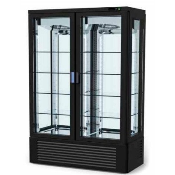 Rijpingskast | 1400L | RVS + Glazen Deur | Zwart | Geventileerd | 0.75kW | 230V | 1600x850x2400(h)mm