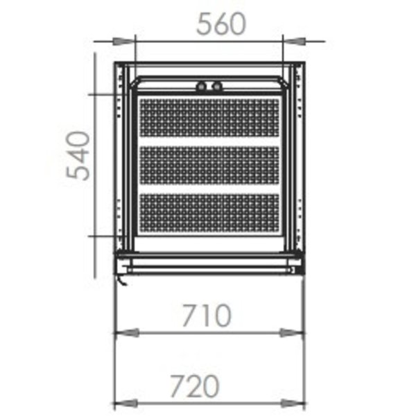 Rijpingskast | 700L | RVS + Glazen Deur | Zwart | Geventileerd | 0.4kW | 230V | 720x850x2120(h)mm
