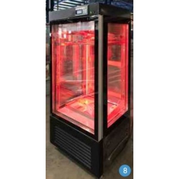 Rijpingskast | 500L | RVS + Glazen Deur | Zwart | Geventileerd | 0.4kW | 230V | 900x850x1650(h)mm