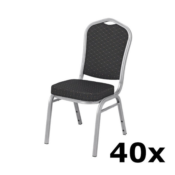 Stackchair Soul | 40x | Zwart | Stalen Frame