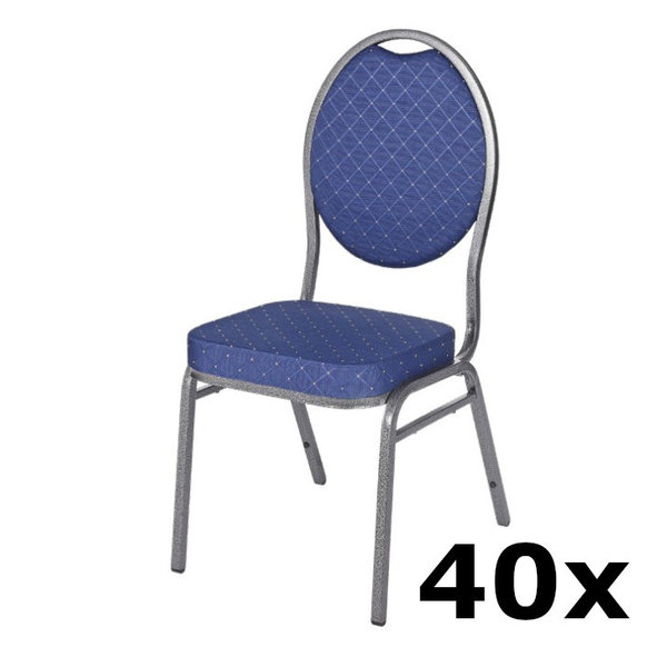 Stackchair Amsterdam | 40x | Blauw | Stalen Frame