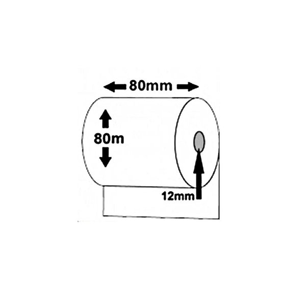 Bonrollen | Thermisch | Breedte 80mm | Ø80mm | 10 Stuks