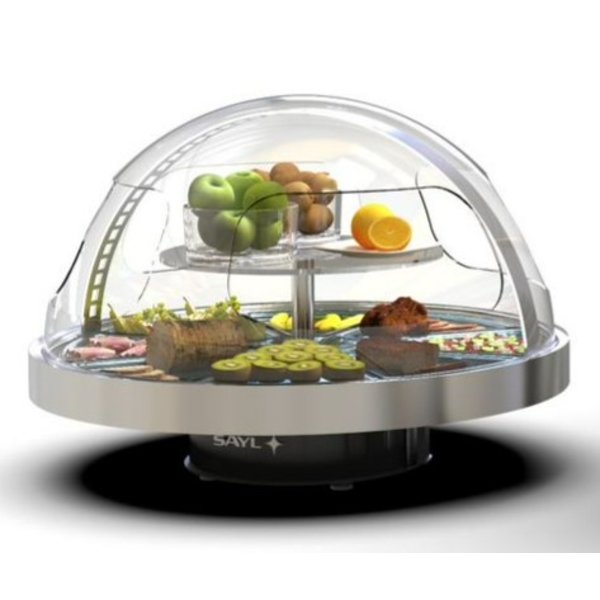 Drop-In Koelvitrine (360°) | RVS | +4°C/+8°C | Statisch | Zelfbediening | 950x950x750(h)mm