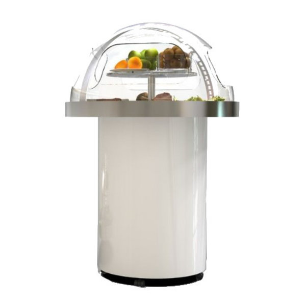 Koelvitrine (360°) | Wit/RVS | +4°C/+8°C | Statisch | Zelfbediening | 950x950x1350(h)mm