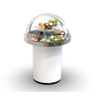 SAYL Koelvitrine (360°) | Wit/RVS | +4°C/+8°C | Statisch | Zelfbediening | 950x950x1350(h)mm 