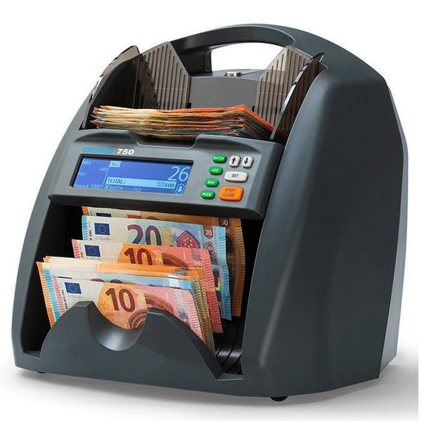 Biljettelmachine | SERIE 750 | 1500/min. | Invoer 500 / Opvang 600 Biljetten | Valsgelddetectie (ECB-Gecertificeerd) | 305x295x345(h)mm