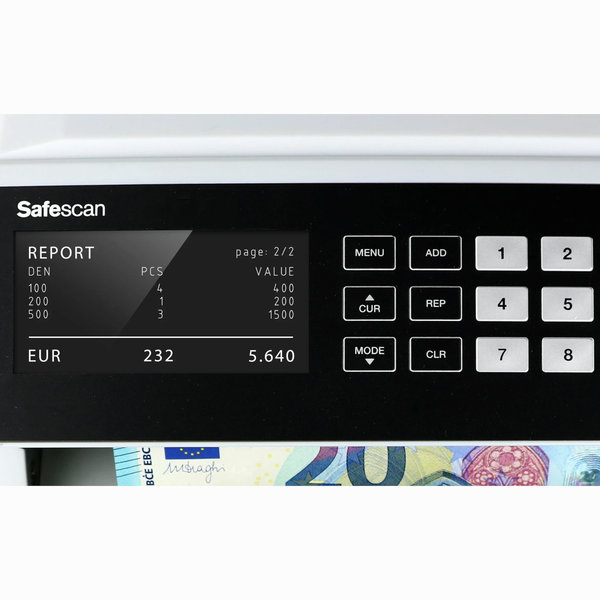 Biljettelmachine | 2465-S | 1000/min. | Invoer 300 / Opvang 220 Biljetten | Valsgelddetectie (ECB-Gecertificeerd) | 261x311x195(h)mm
