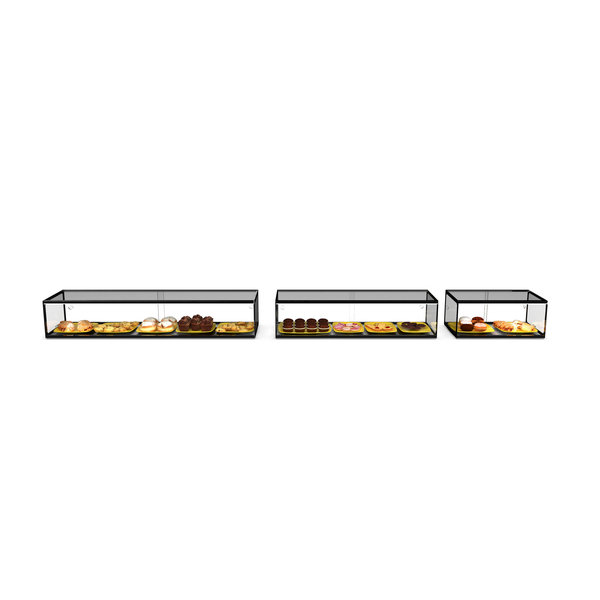 Vitrine | Zwart | Neutraal | Demonteerbaar | 1200x330x215(h)mm