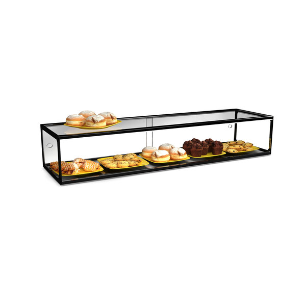 Vitrine | Zwart | LED | Neutraal | Demonteerbaar | 1200x330x215(h)mm