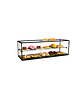 SAYL Vitrine | Zwart | LED | 2 Schappen | Neutraal | Demonteerbaar | 920x330x315(h)mm 