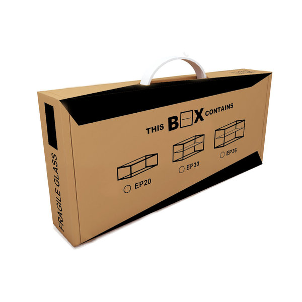 Vitrine | Zwart | LED | 2 Schappen | Neutraal | Demonteerbaar | 920x390x375(h)mm