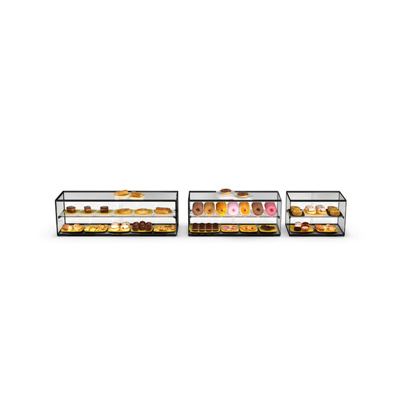 Vitrine | Zwart | LED | 2 Schappen | Neutraal | Demonteerbaar | 920x390x375(h)mm