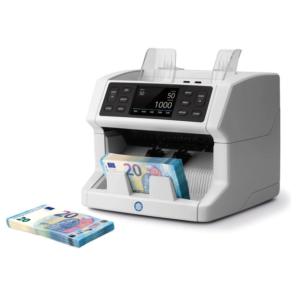 Biljettelmachine | 2865-S | 1200/min. | Invoer 500 / Opvang 220 Biljetten | Valsgelddetectie (ECB-Gecertificeerd) | Touchscreen | 259x254x255(h)mm