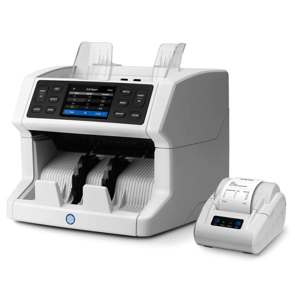 Biljettelmachine | 2865-S | 1200/min. | Invoer 500 / Opvang 220 Biljetten | Valsgelddetectie (ECB-Gecertificeerd) | Touchscreen | 259x254x255(h)mm