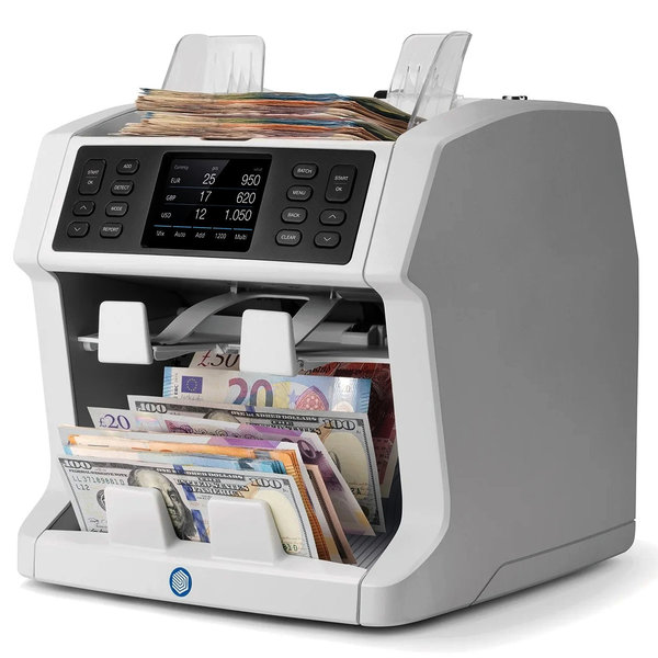 Biljettelmachine | 2985-SX | 1200/min. | Invoer 500 / Opvang 220 Biljetten | Valsgelddetectie (ECB-Gecertificeerd) | Touchscreen | 300x271x293(h)mm