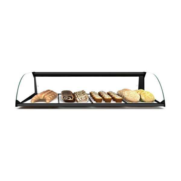 Vitrine | Zwart | Rond | Neutraal | 840x380x170(h)mm