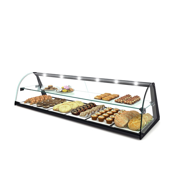 Vitrine | Zwart | 2 Schappen | Neutraal | Demonteerbaar | 840x380x290(h)mm