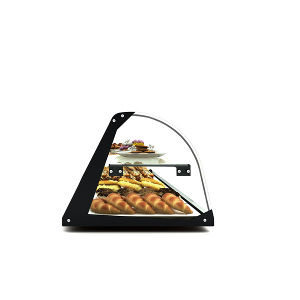 Vitrine | Zwart | 2 Schappen | Neutraal | Demonteerbaar | 840x380x290(h)mm