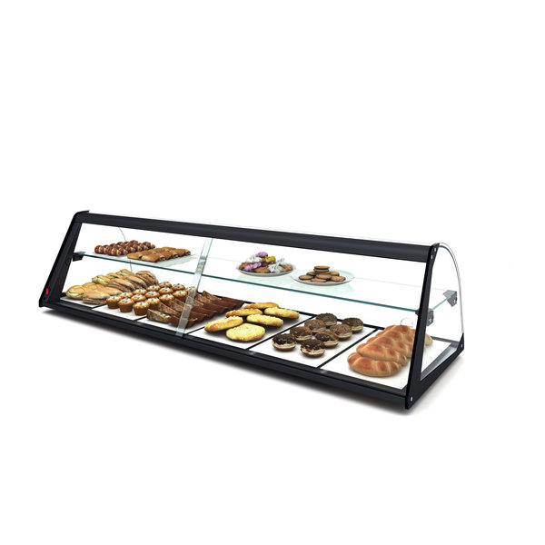 Vitrine | Zwart | 2 Schappen | Neutraal | Demonteerbaar | 1190x380x290(h)mm